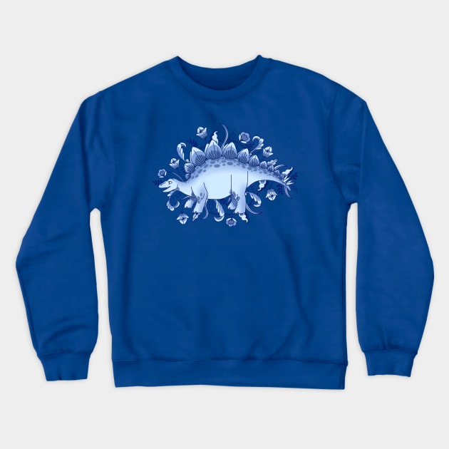 Stegosaurus in Tulips Crewneck Sweatshirt by mikaelak